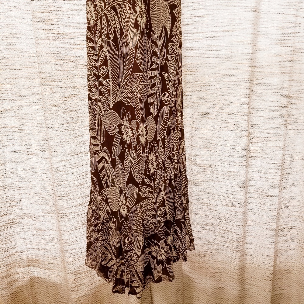 5/$25 Chico's Tropical Maxi Dress Brown Multi 4 - Picture 6 of 8